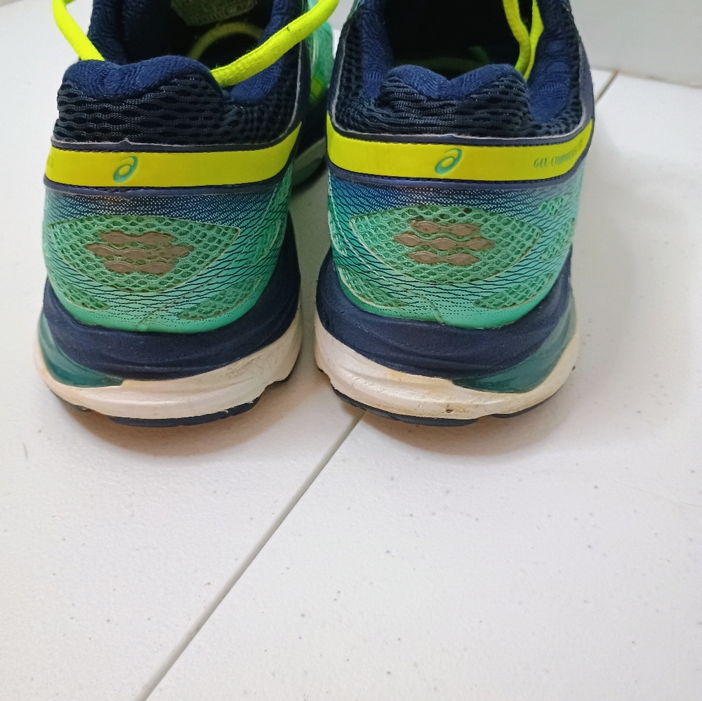 Asics Women's Teal Navy Neon Yellow Running Sneakers - Picture 4 of 12